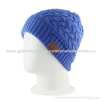 Knitted Beanie with Bluetooth Module and Microphone